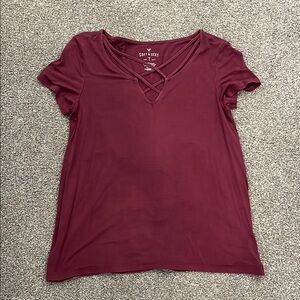 American Eagle Soft and Sexy Women's Burgundy Small Top
